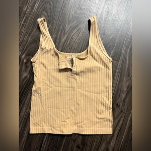 Spandex Stretchy Tank Top - TAN